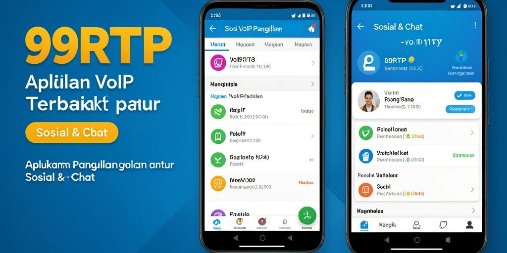 Antarmuka aplikasi 99RTP untuk VoIP Panggilan yang intuitif dan menarik.