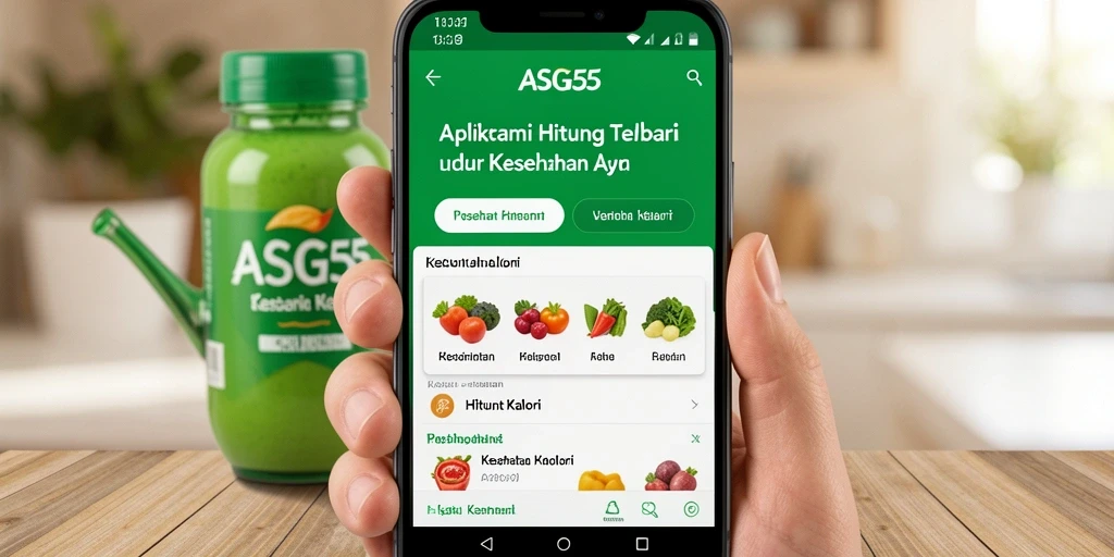 Tampilan antarmuka ASG55 untuk hitung kalori sehari-hari.