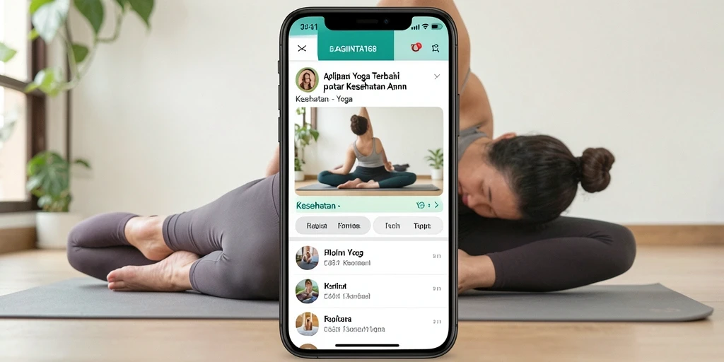 Tampilan antarmuka pengguna aplikasi Yoga BAGINTA168 yang menarik dan fungsional.