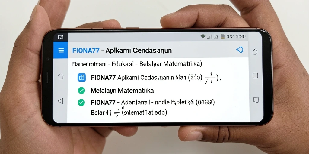 Tampilan antarmuka aplikasi FIONA77 untuk Belajar Matematika yang interaktif.