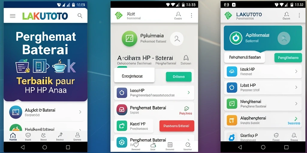 Antarmuka LAKUTOTO dengan fitur penghemat baterai yang intuitif.