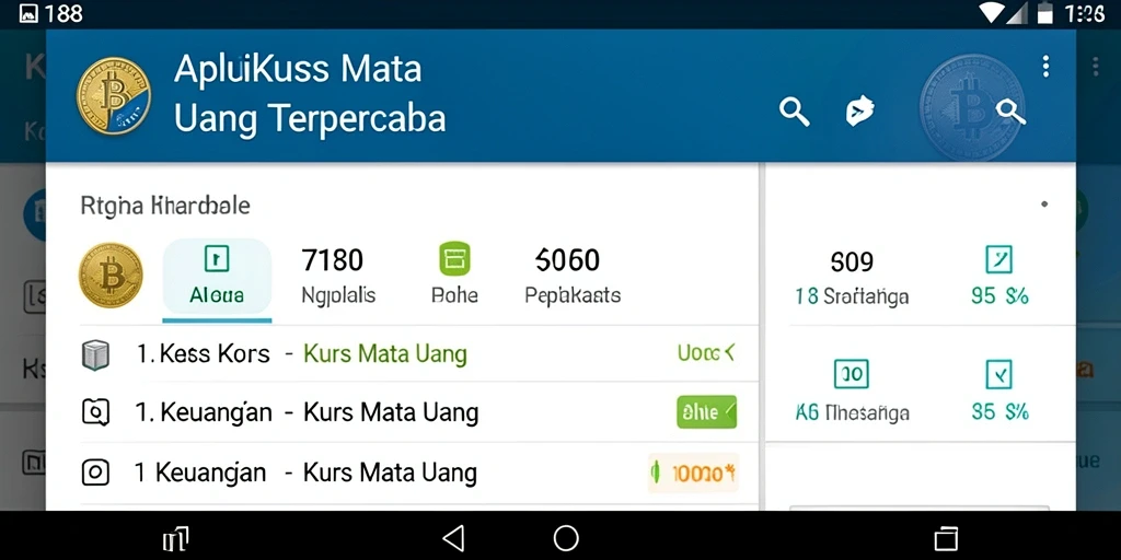 Tampilan antarmuka aplikasi RI188 untuk Kurs Mata Uang yang modern dan informatif.