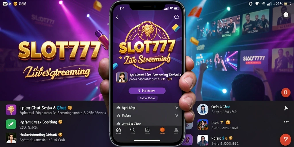 Antarmuka aplikasi SLOT777 menampilkan fitur Live Streaming yang interaktif.