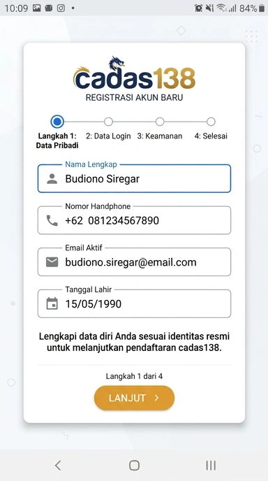 Daftar Akun Baru di Cadas138 dengan Mudah